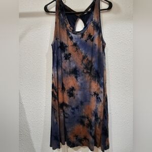 Bo bel - tie dye dress - blue and brown - size large